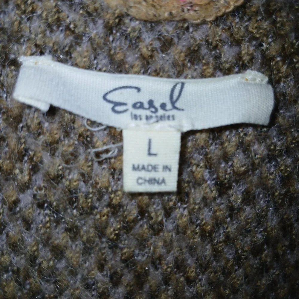 Oversized Easel Los Angeles Leopard  Knit Cardigan | Cozy Boho Boutique Style - Picture 4 of 4